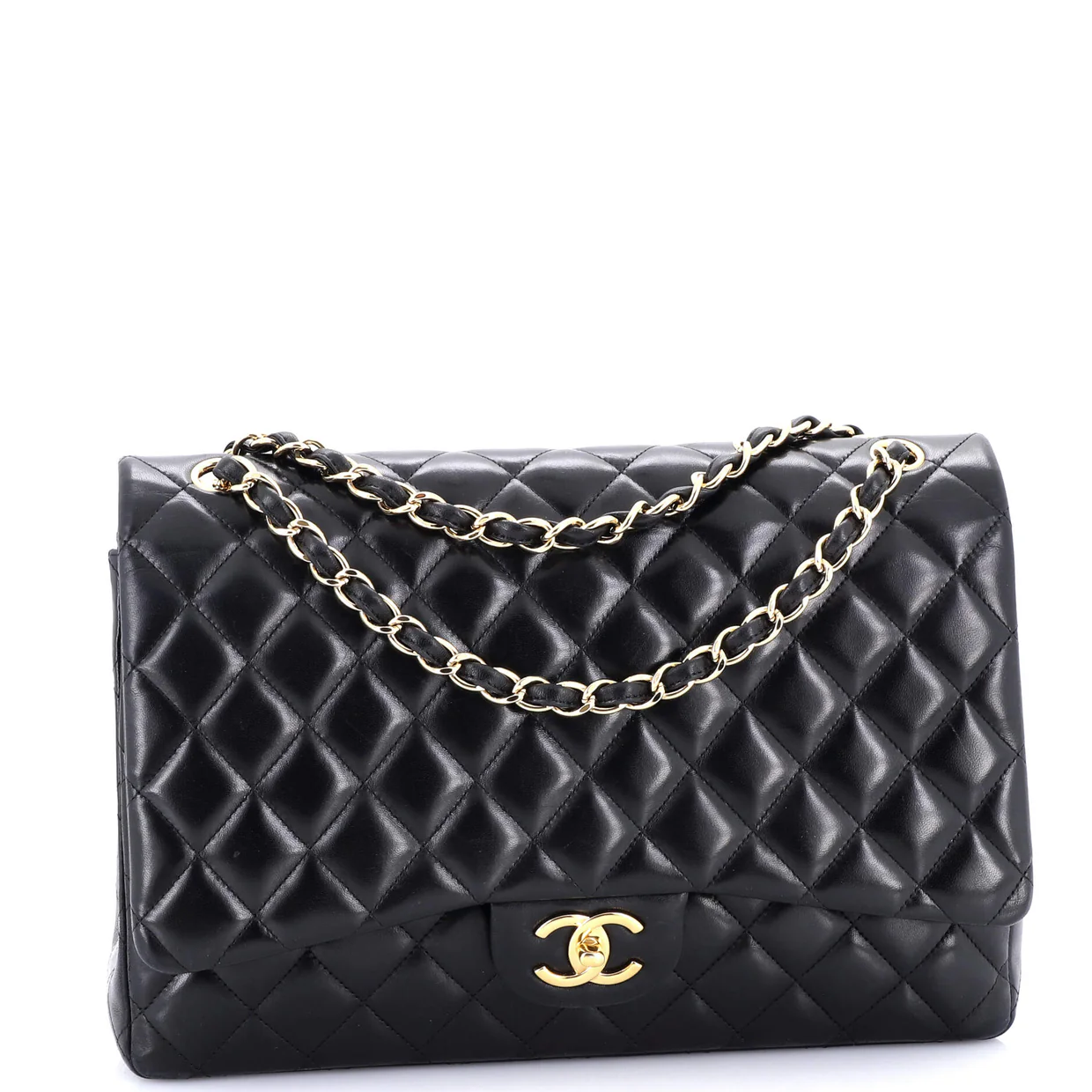 Classic Double Flap Bag Quilted Lambskin Maxi - Deep Luxury