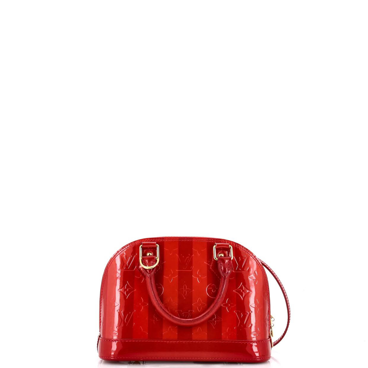 Alma Handbag Limited Edition Monogram Vernis Rayures BB - Deep Luxury