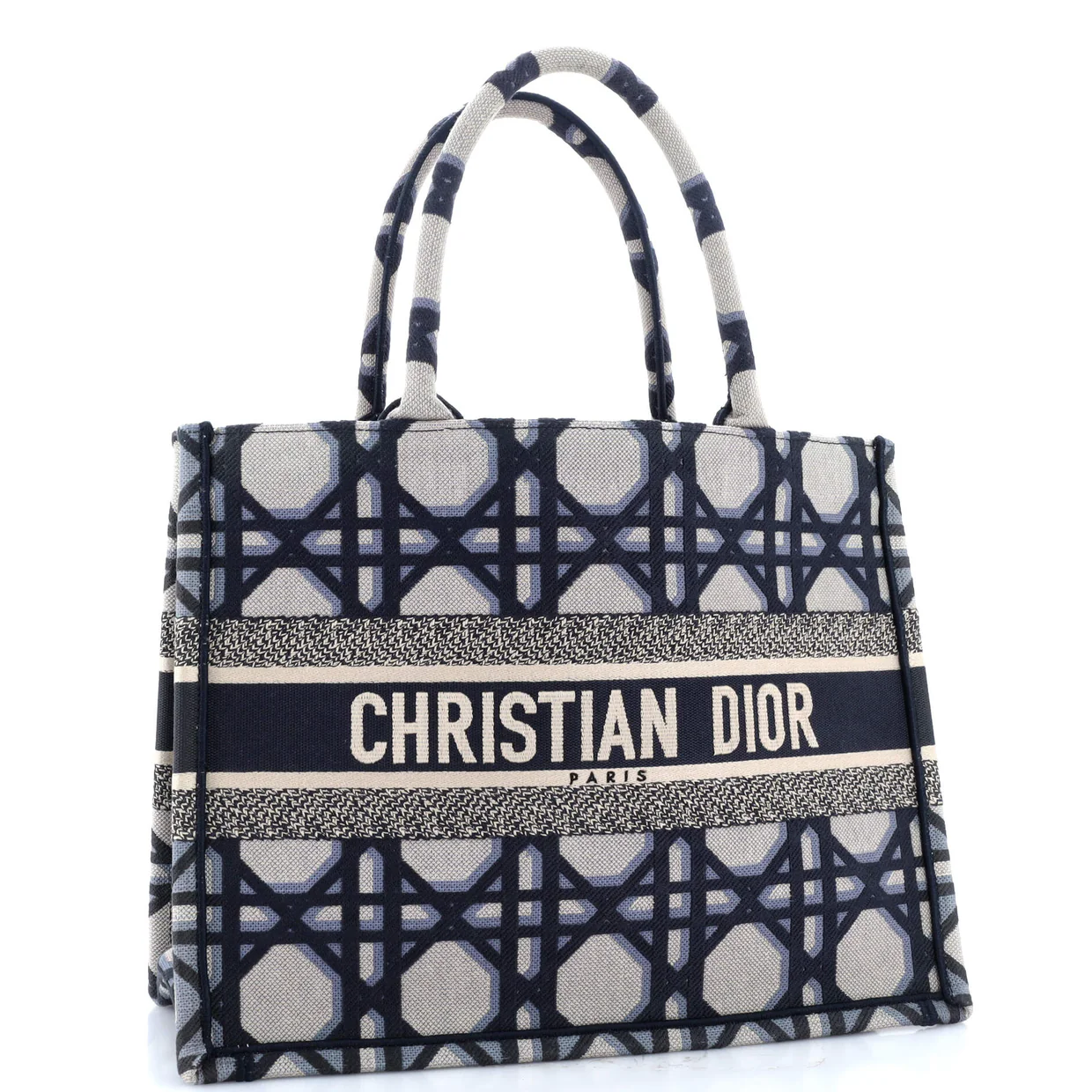 Book Tote Macrocannage Canvas Medium - Deep Luxury