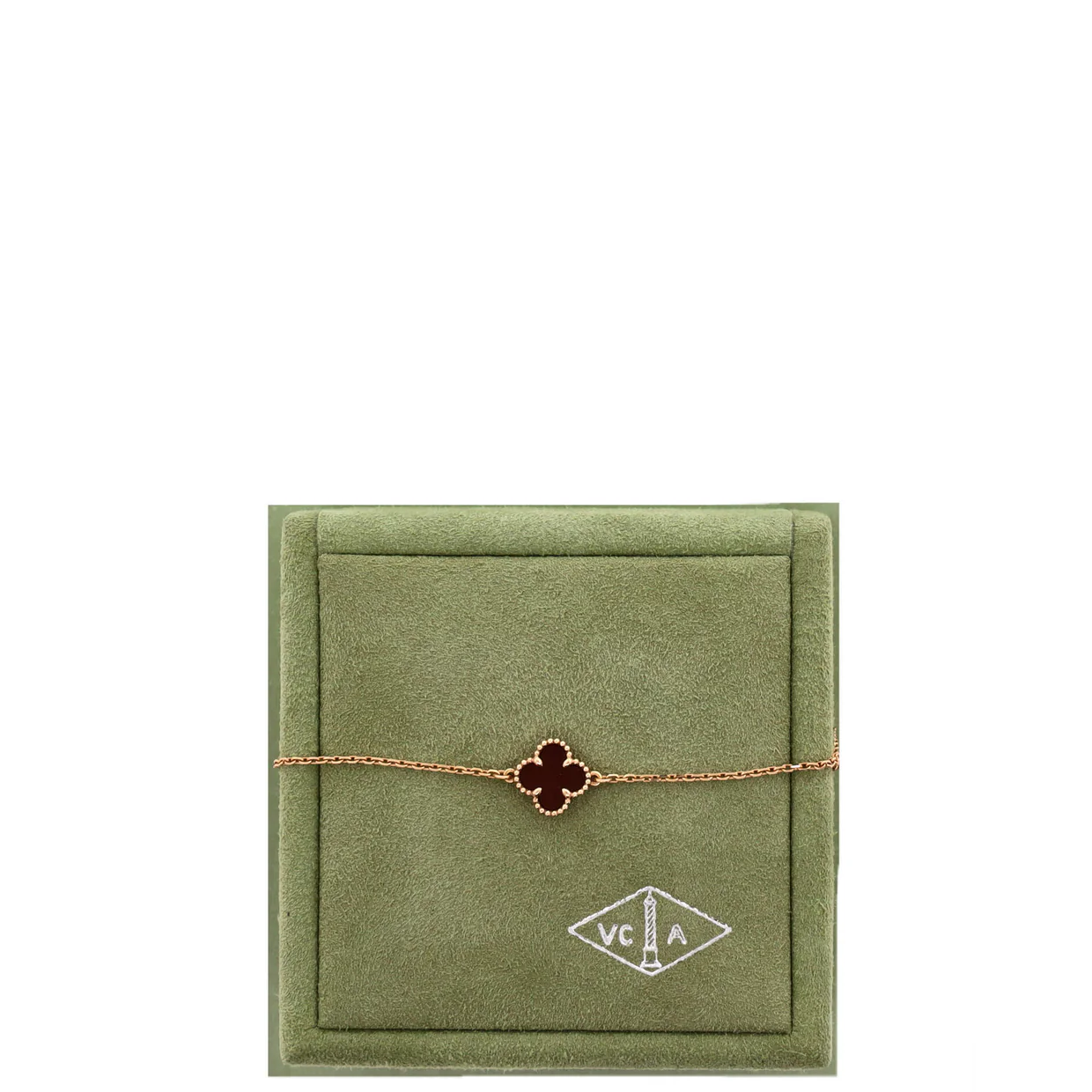 Sweet Alhambra Bracelet 18K Rose Gold and Carnelian - Deep Luxury
