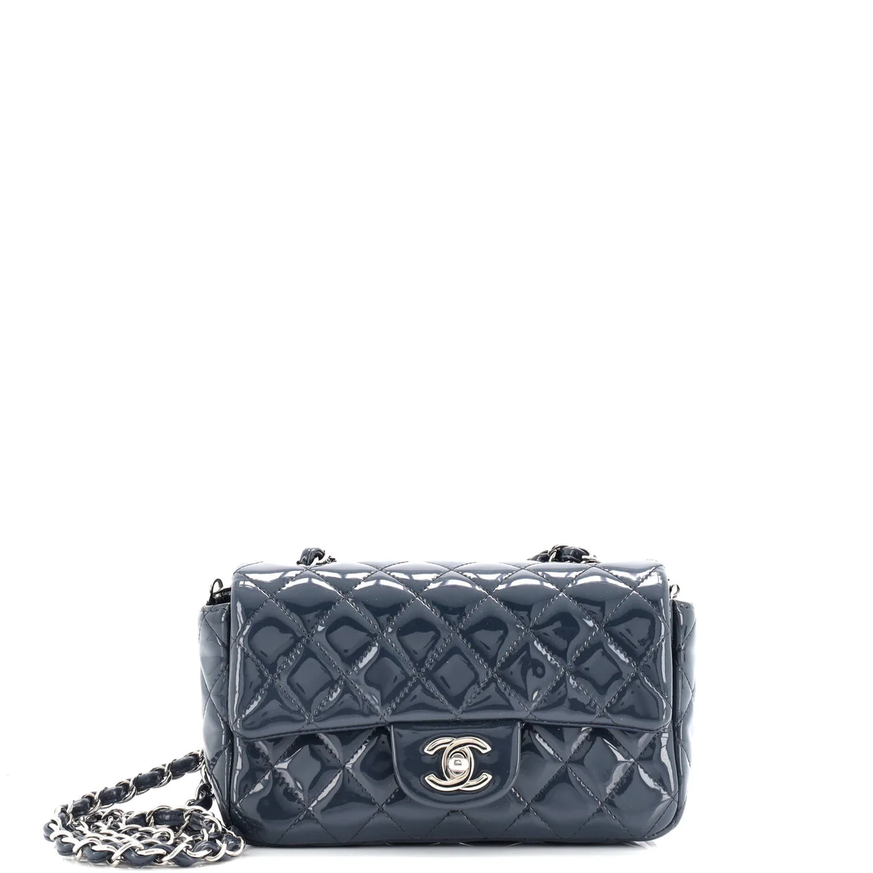 Classic Single Flap Bag Quilted Patent Mini - Deep Luxury