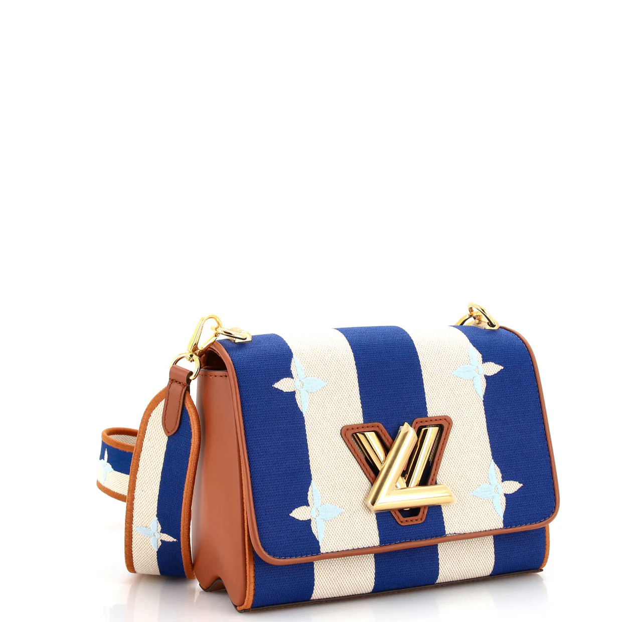 Twist Handbag Limited Edition Embroidered Stripe Canvas MM - Deep Luxury