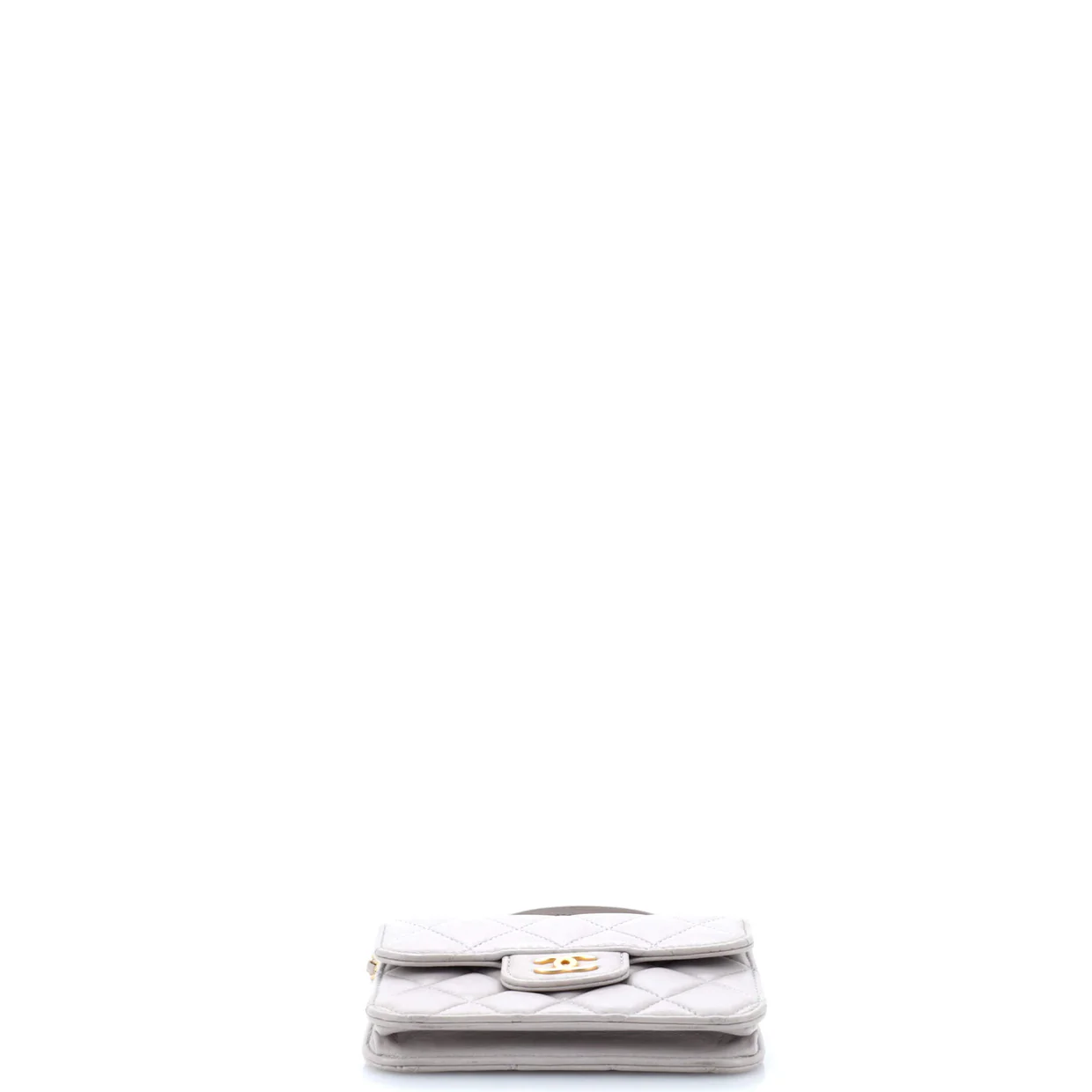 Top Handle Flap Coin Purse with Chain Quilted Lambskin - Deep Luxury