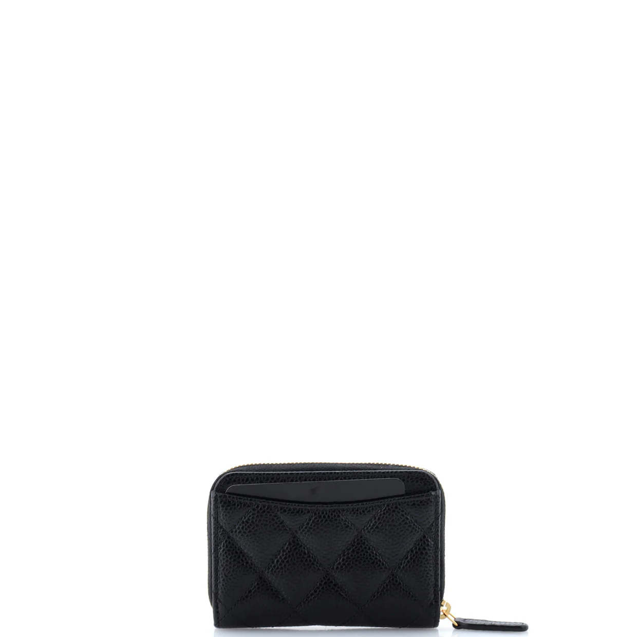 CC Zip Coin Purse Quilted Caviar Small - Deep Luxury
