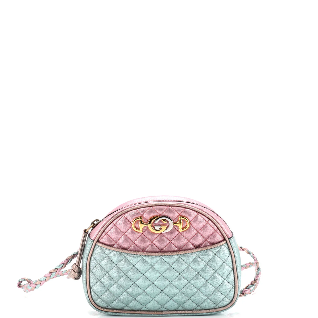 Trapuntata Camera Shoulder Bag Quilted Laminated Leather Mini - Deep Luxury