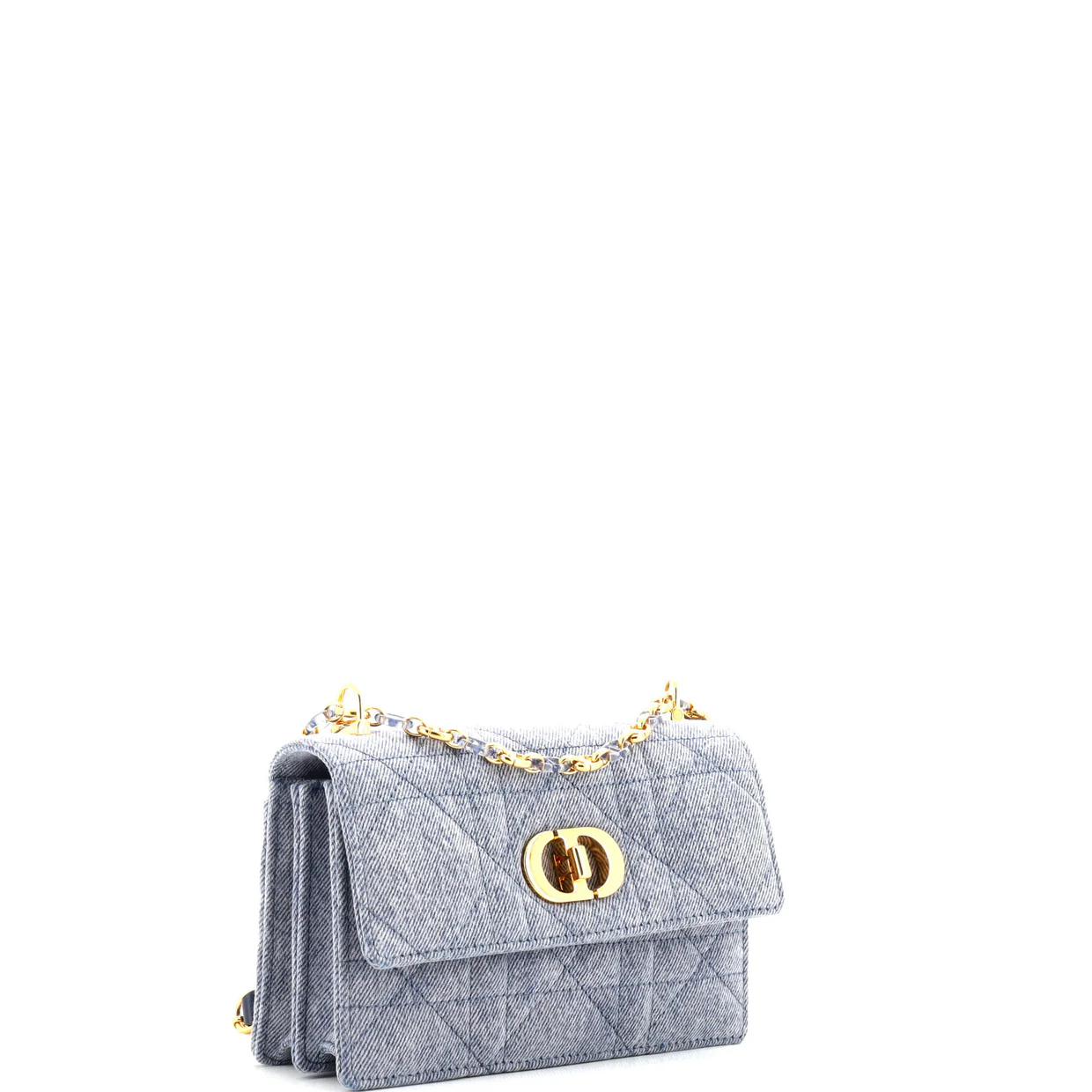 Miss Caro Flap Bag Cannage Quilt Denim Mini - Deep Luxury