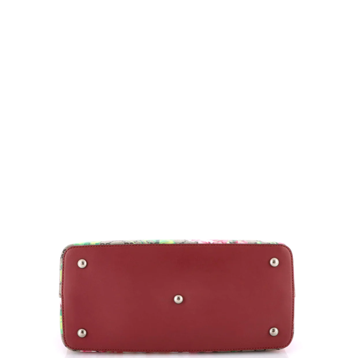 Signature Fold Over Tote Blooms Print GG Coated Canvas Medium - Deep Luxury