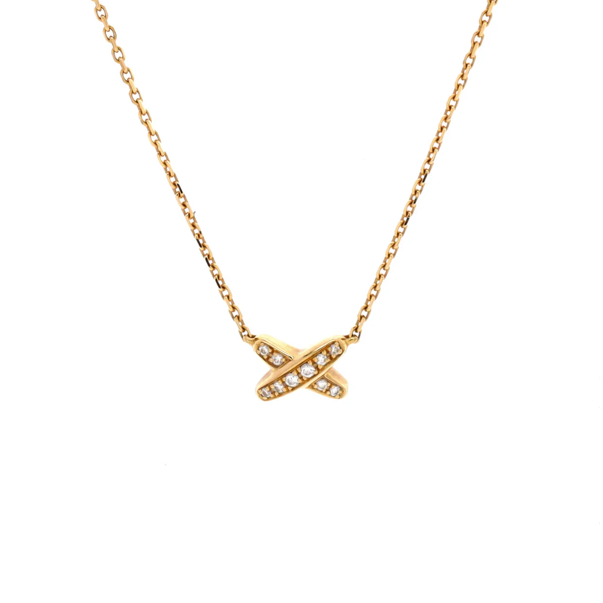 Jeux de Liens Pendant Necklace 18K Yellow Gold with Diamonds Small - Deep Luxury