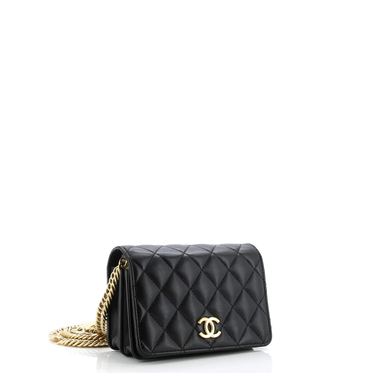 CC Enamel Full Flap Bag Quilted Lambskin Mini - Deep Luxury