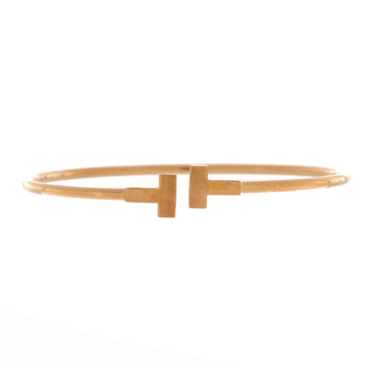 T Wire Bracelet 18K Rose Gold Narrow - Deep Luxury