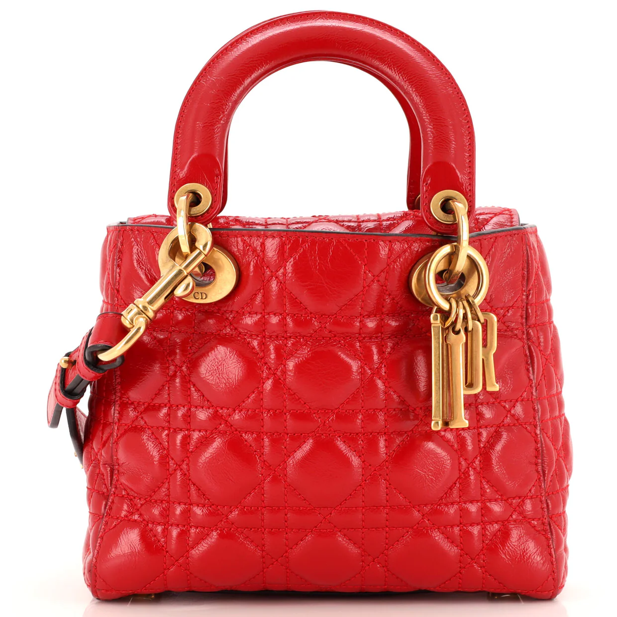 My Lady Dior Bag Cannage Quilted Crinkled Patent - Deep Luxury