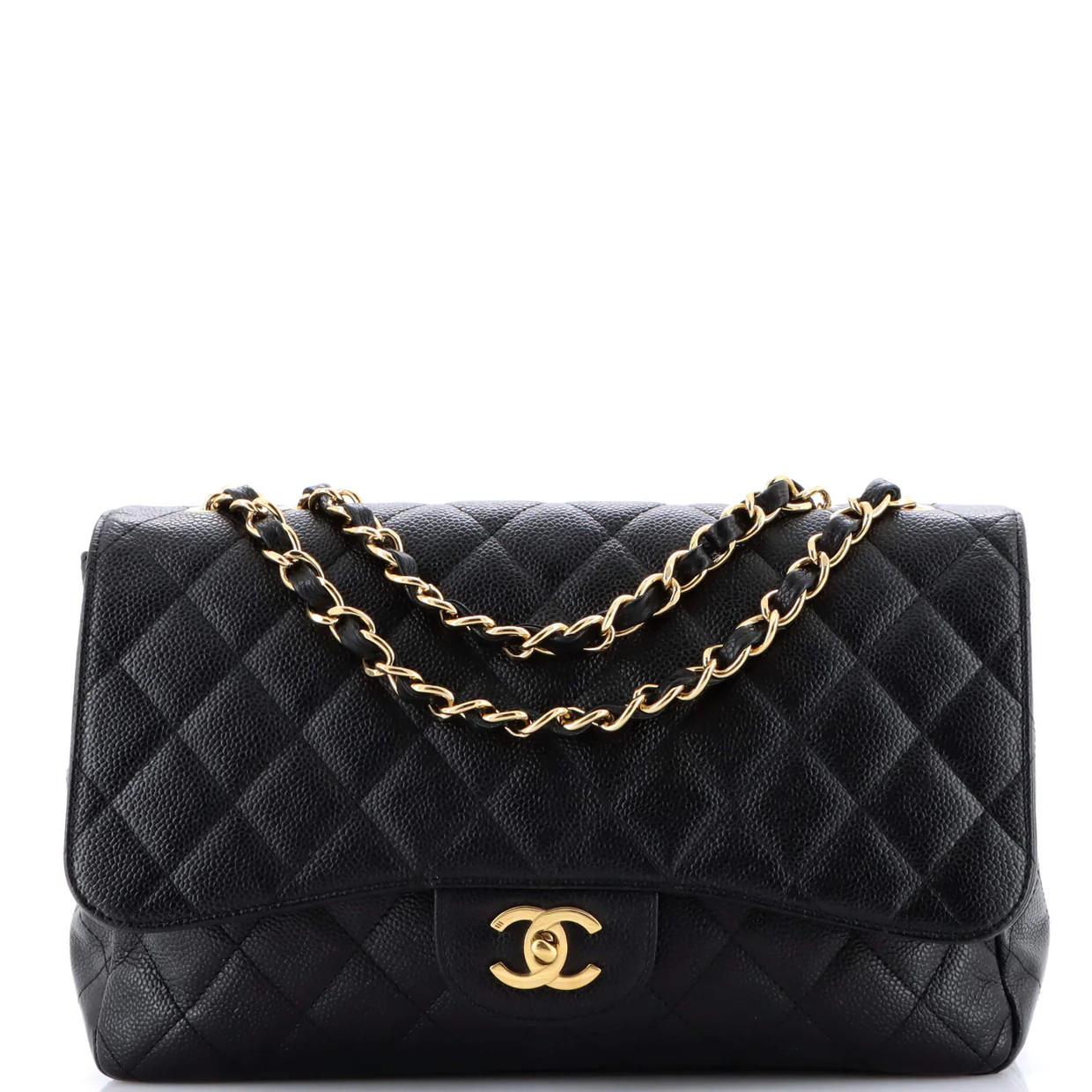 Classic Single Flap Bag Quilted Caviar Jumbo - Deep Luxury