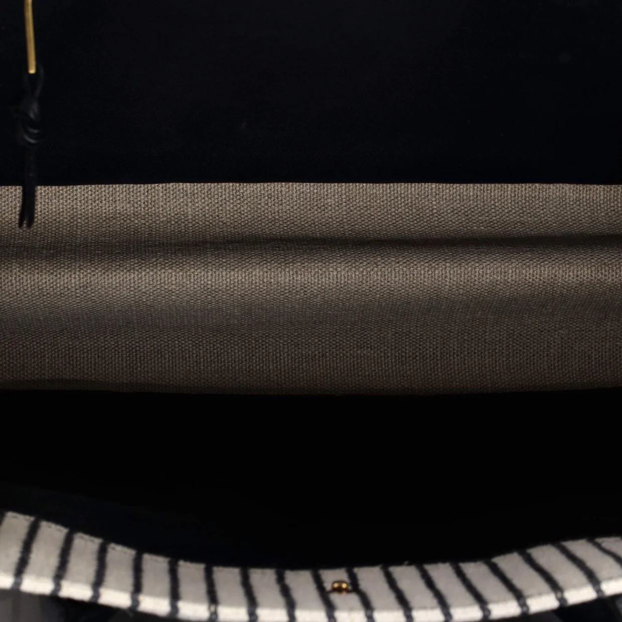 Rive Gauche Shopper Tote Striped Canvas Small - Deep Luxury