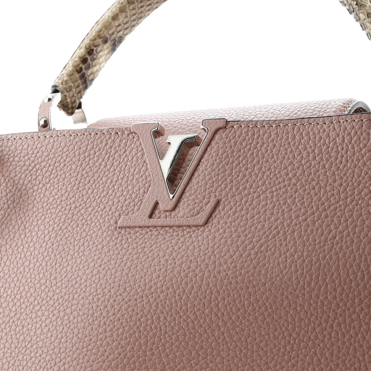 Capucines Bag Leather with Python PM - Deep Luxury