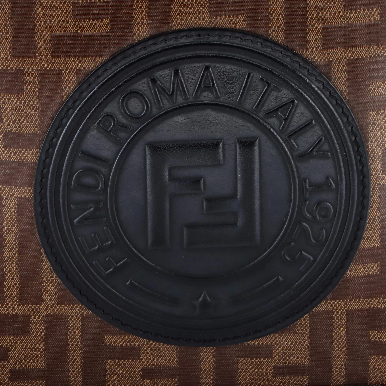 F is Fendi Logo Stamp Camera Bag Zucca Coated Canvas Small - Deep Luxury