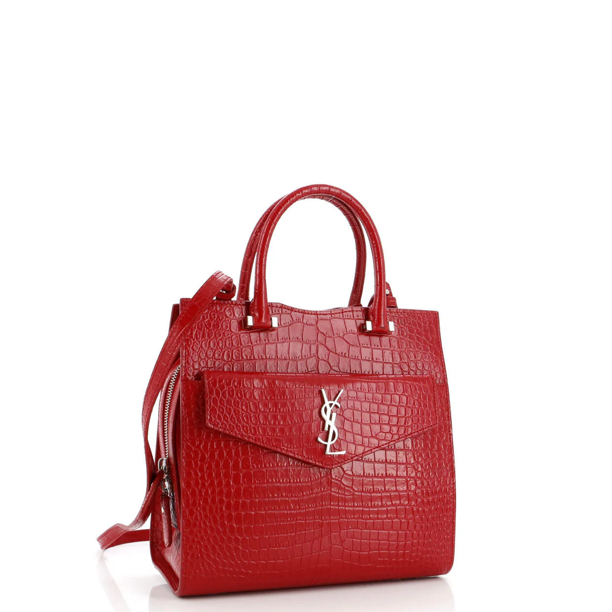 Uptown Tote Crocodile Embossed Leather Small - Deep Luxury