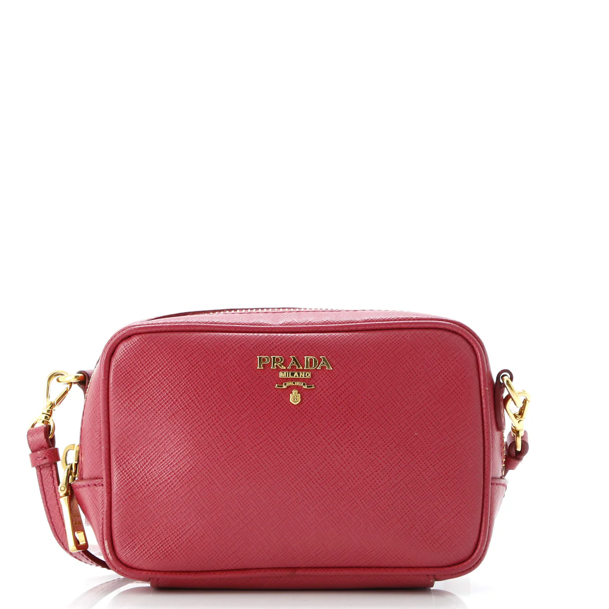 Zip Crossbody Bag Saffiano Leather Small - Deep Luxury