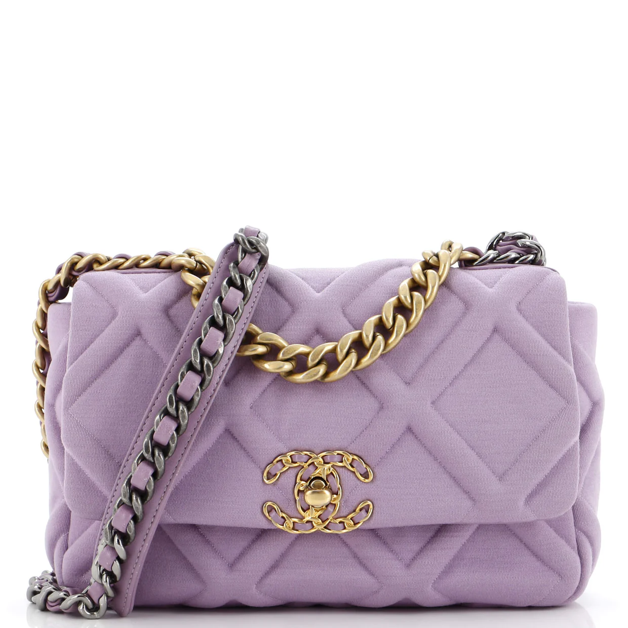 19 Flap Bag Quilted Jersey Medium - Deep Luxury
