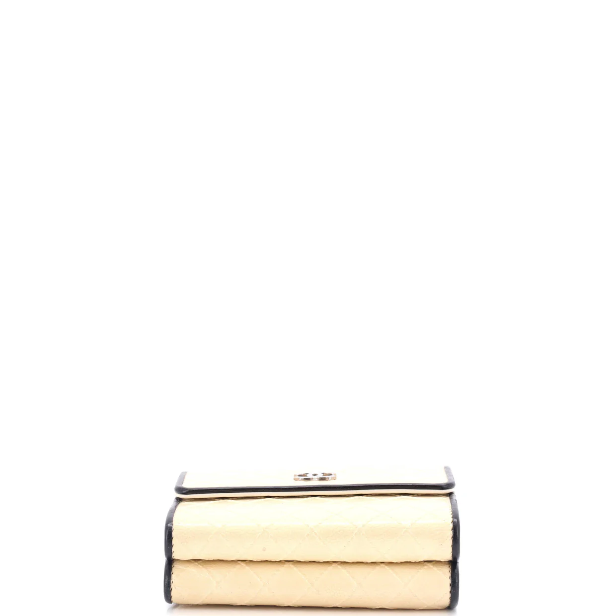 Diamond Stitch CC Trifold Wallet Quilted Calfskin Compact - Deep Luxury