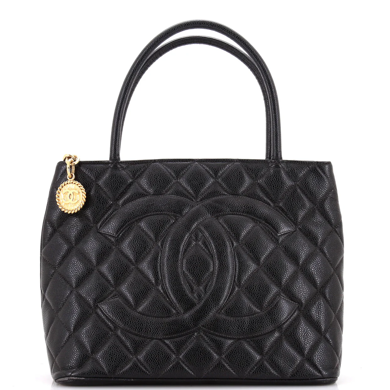 Medallion Tote Quilted Caviar - Deep Luxury