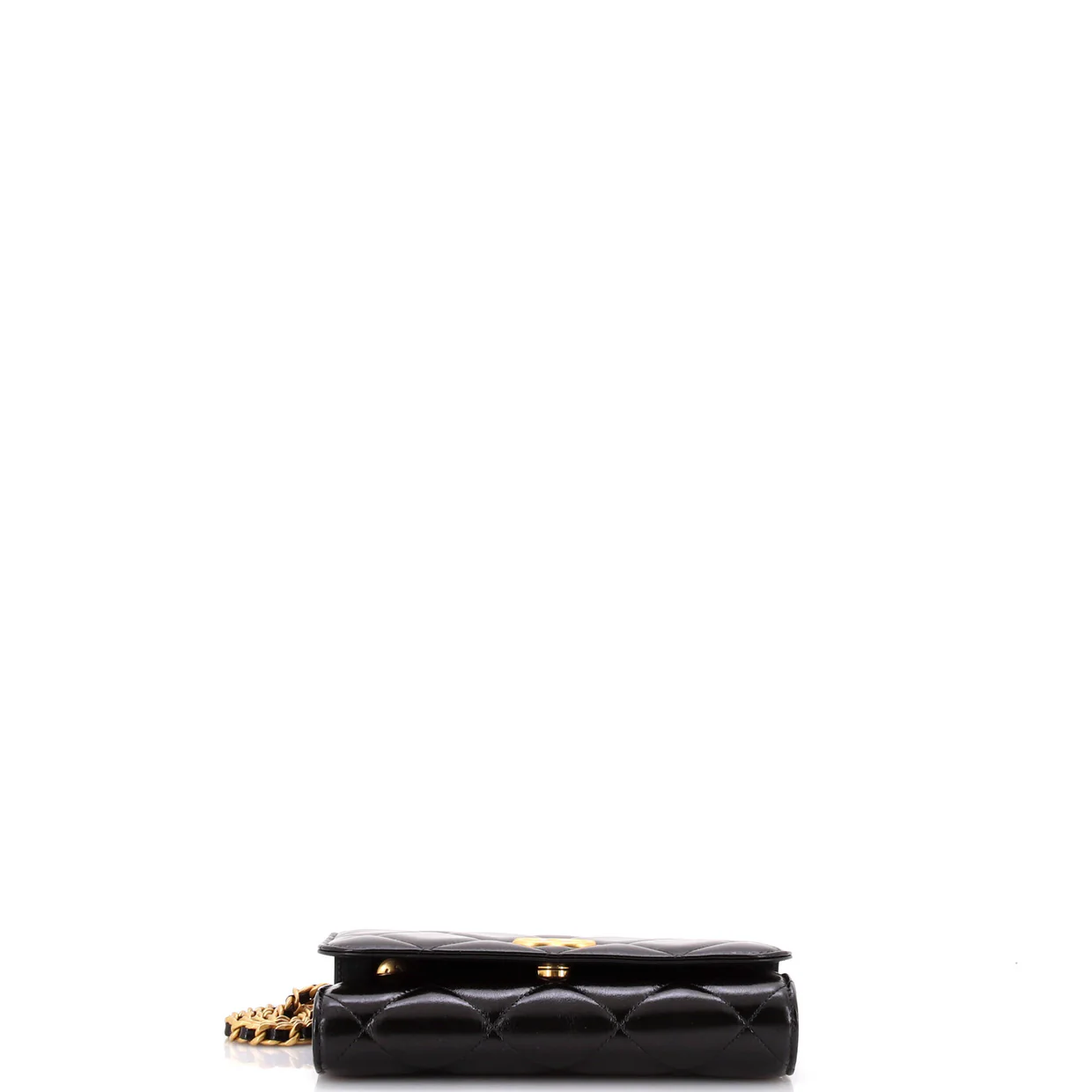 Flap Bag Charms Strap Wallet on Chain Quilted Patent - Deep Luxury