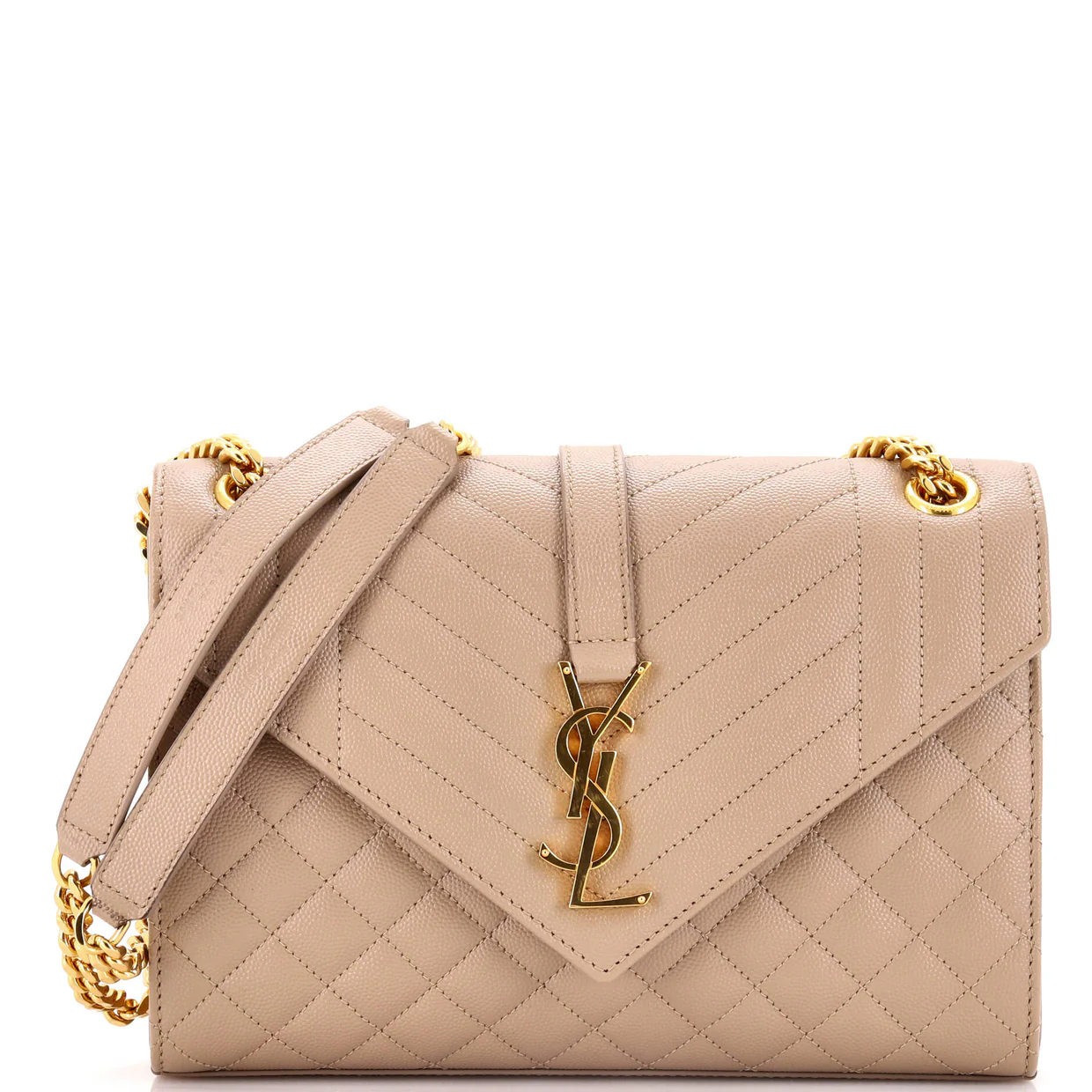 Classic Monogram Envelope Satchel Mixed Matelasse Leather Medium - Deep Luxury