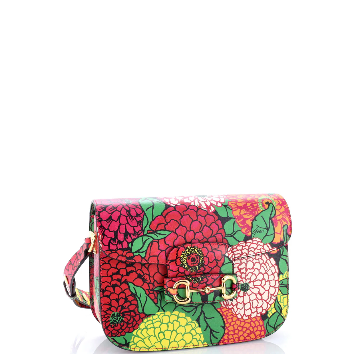 Horsebit 1955 Shoulder Bag Printed Leather Small - Deep Luxury