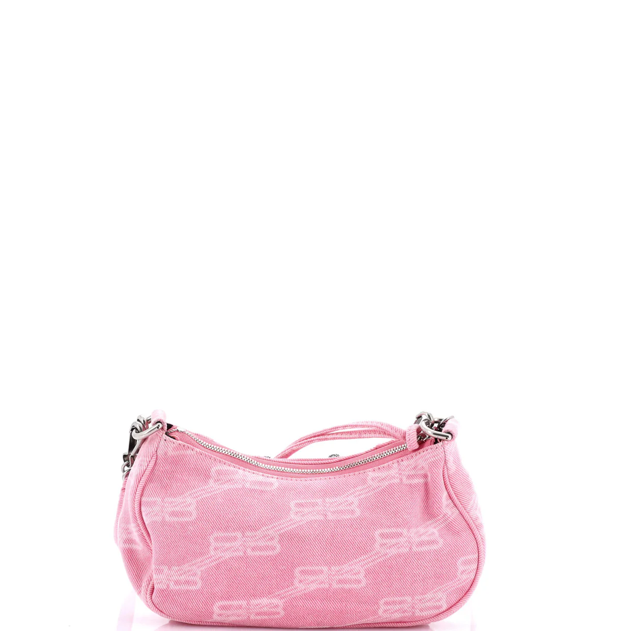 Le Cagole Giant Studs Shoulder Bag BB Monogram Denim Mini - Deep Luxury