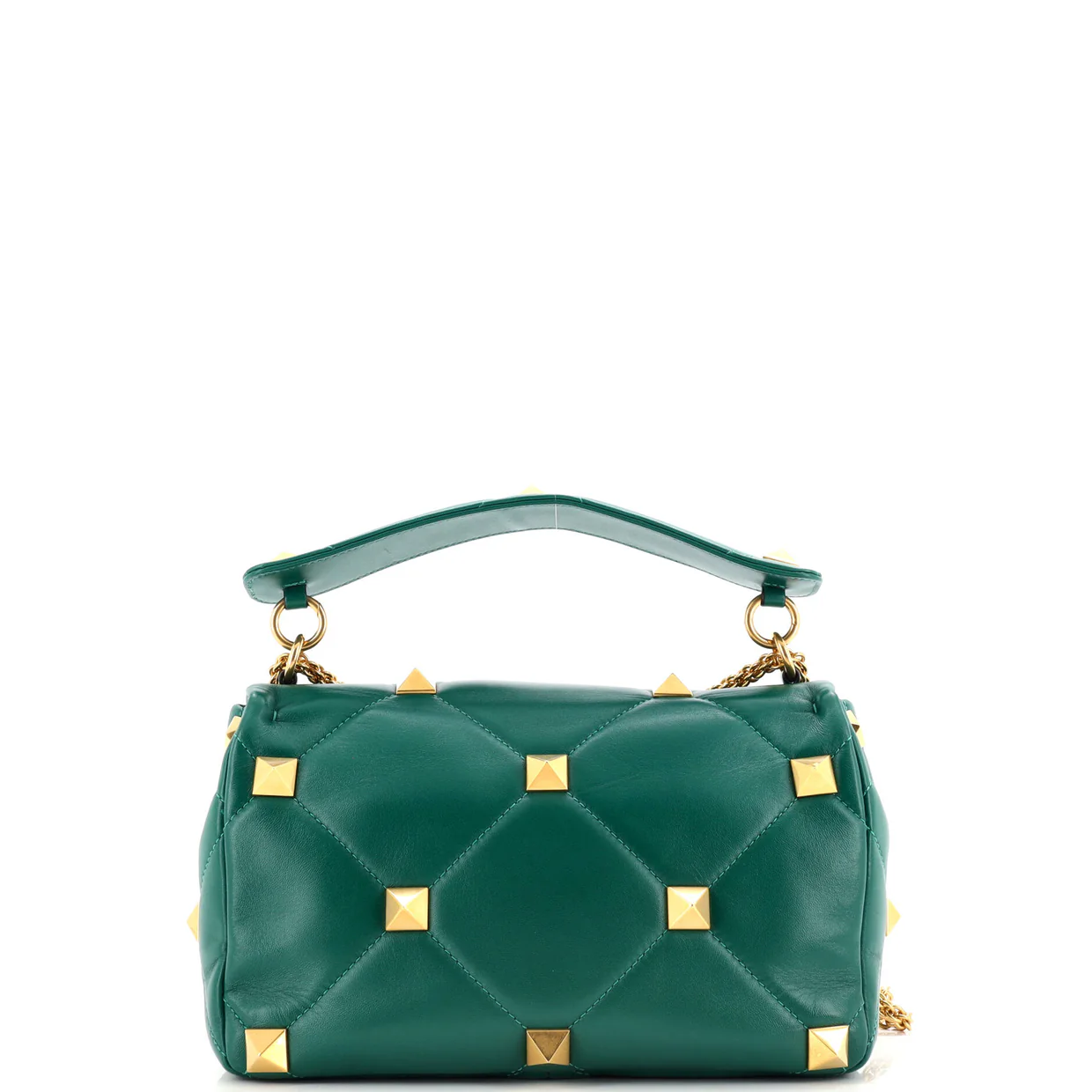 Roman Stud Flap Bag Quilted Leather Medium - Deep Luxury