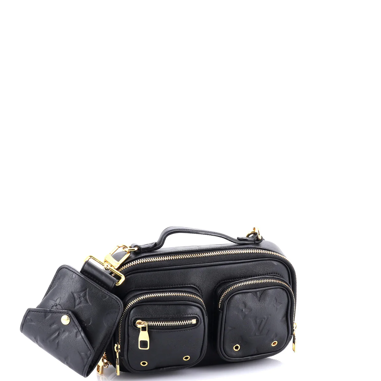 Utility Crossbody Bag Calfskin with Embossed Monogram Detail - Deep Luxury