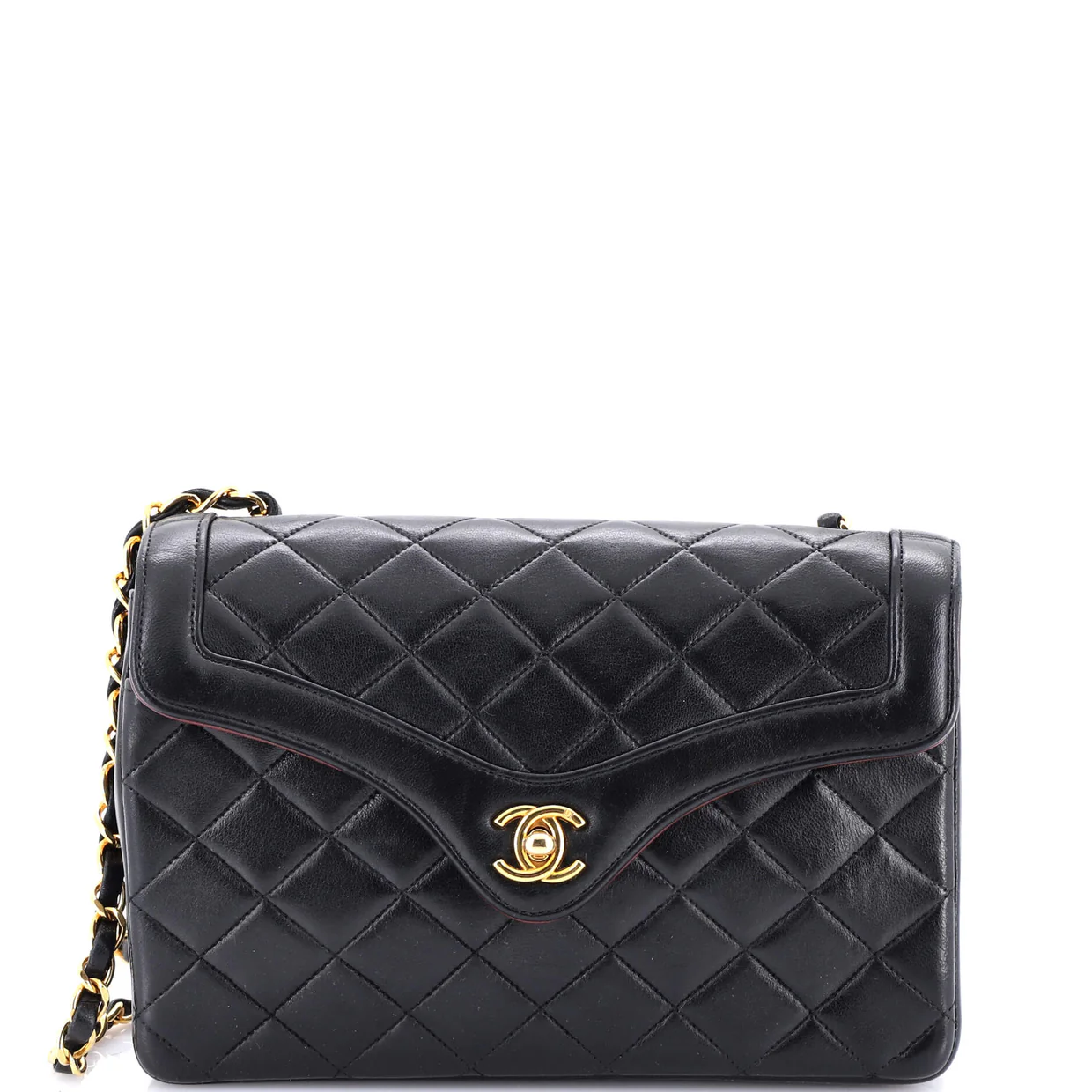 Vintage CC Chain Curve Flap Bag Quilted Lambskin Medium - Deep Luxury