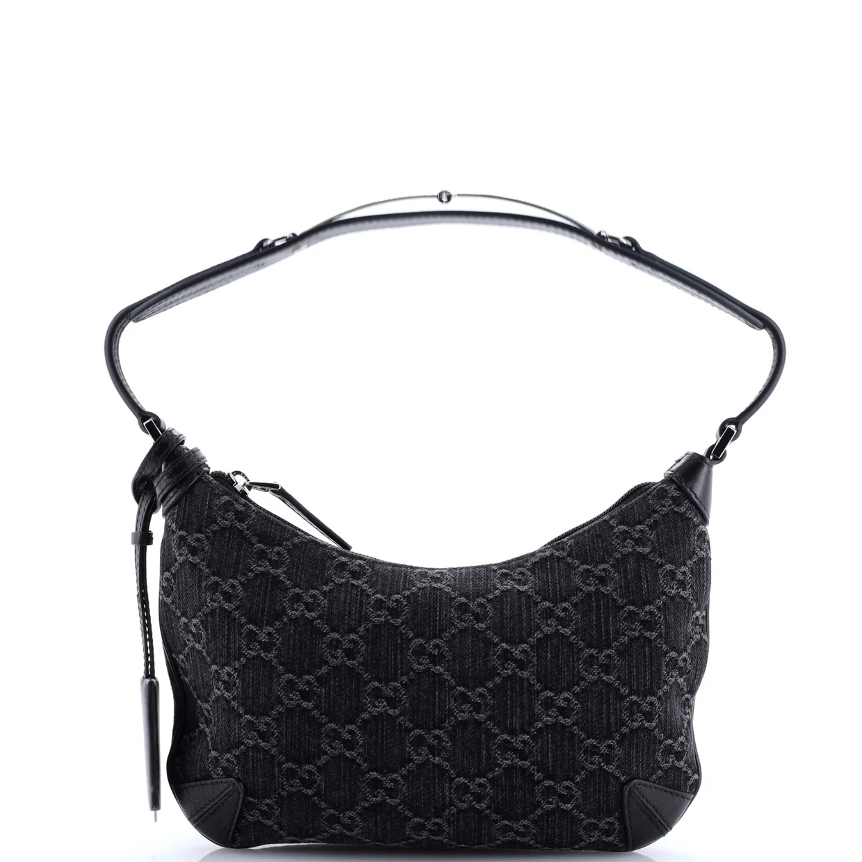 Horsebit Slim Shoulder Bag GG Denim with Leather Small - Deep Luxury