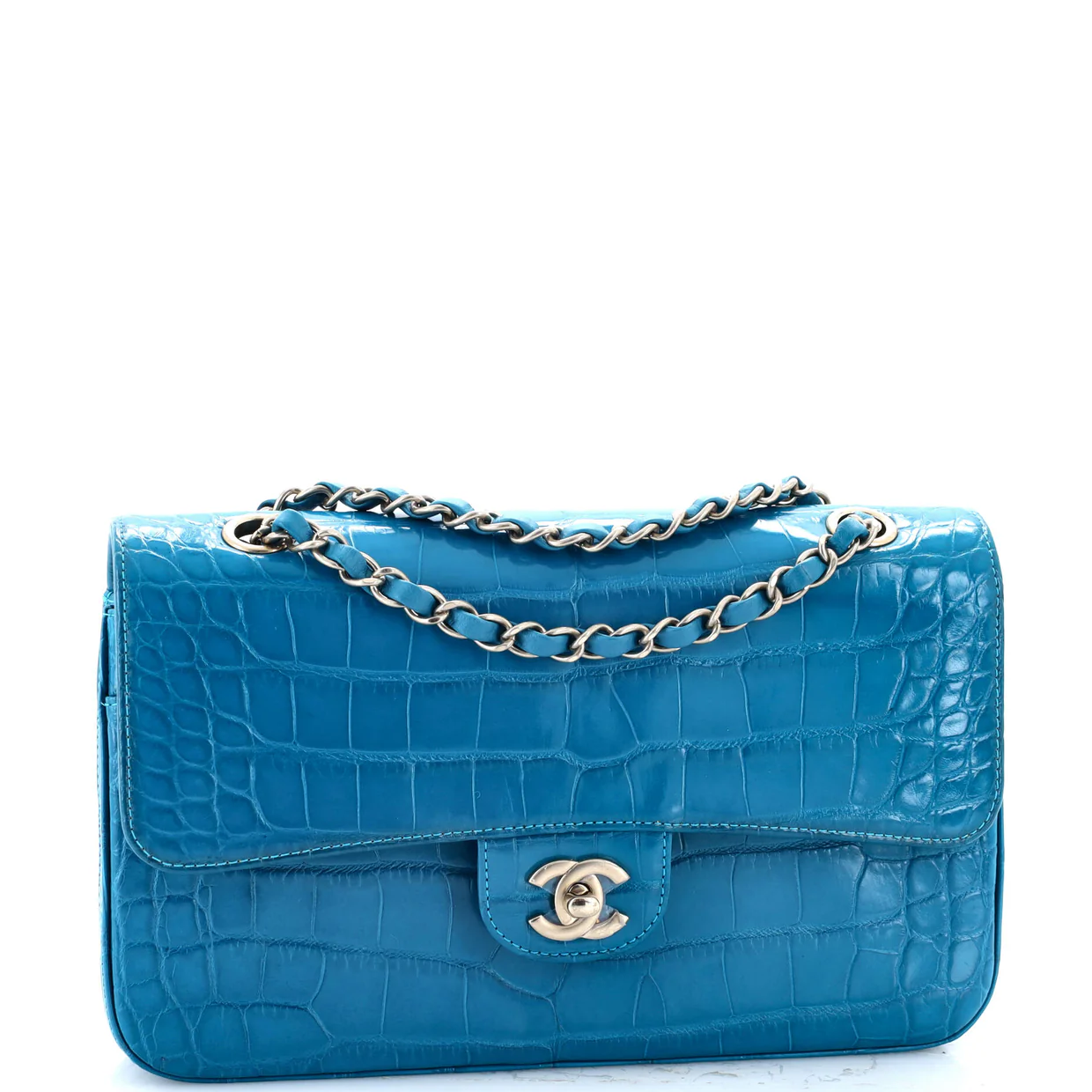 Classic Double Flap Bag Alligator Medium - Deep Luxury