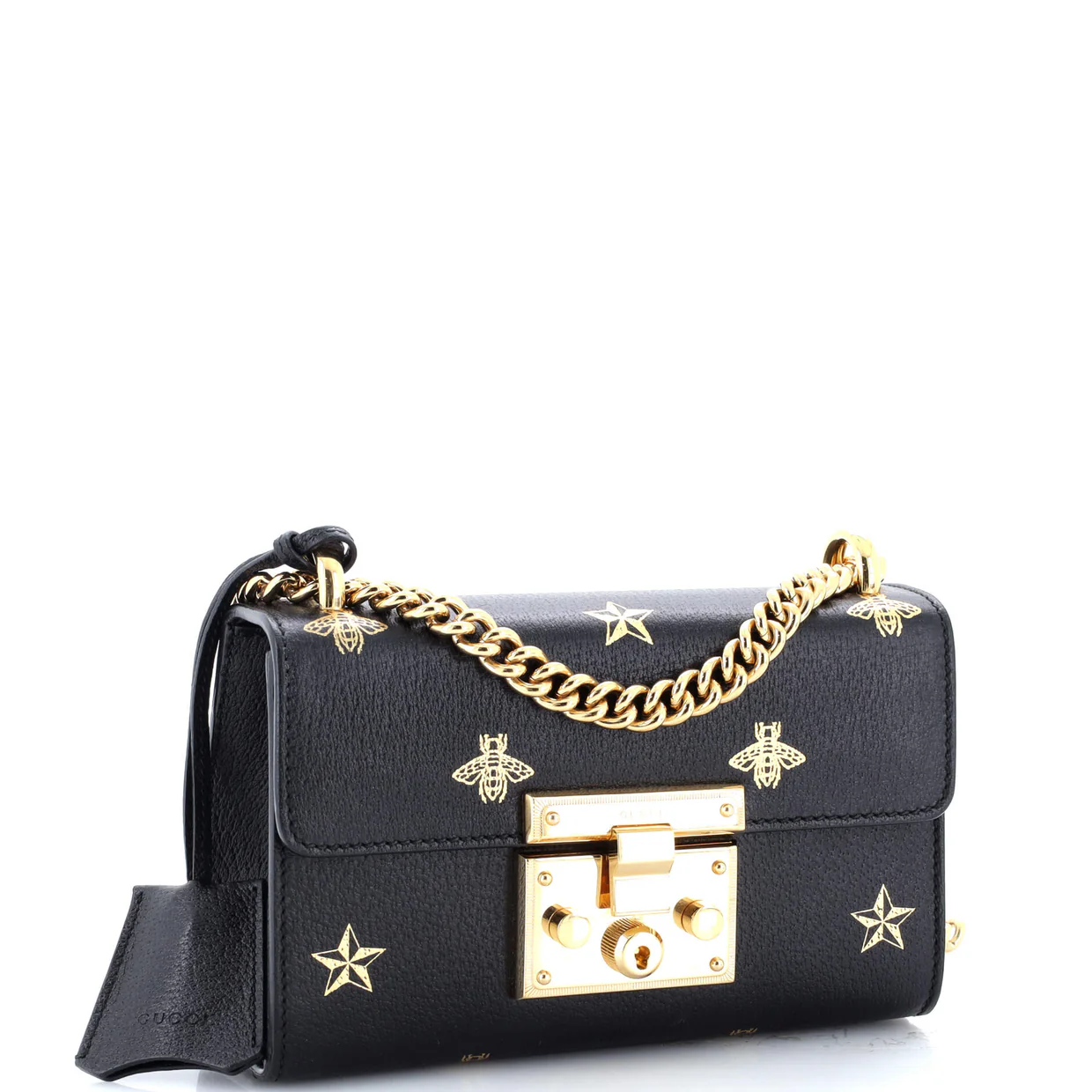 Padlock Shoulder Bag Printed Leather Small - Deep Luxury