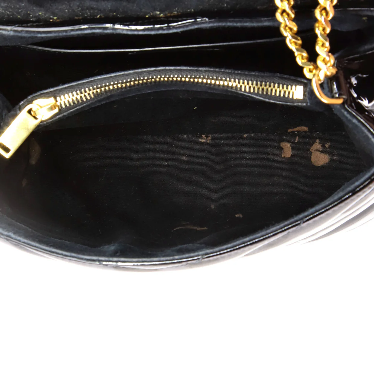 Loulou Shoulder Bag Matelasse Chevron Patent Small - Deep Luxury