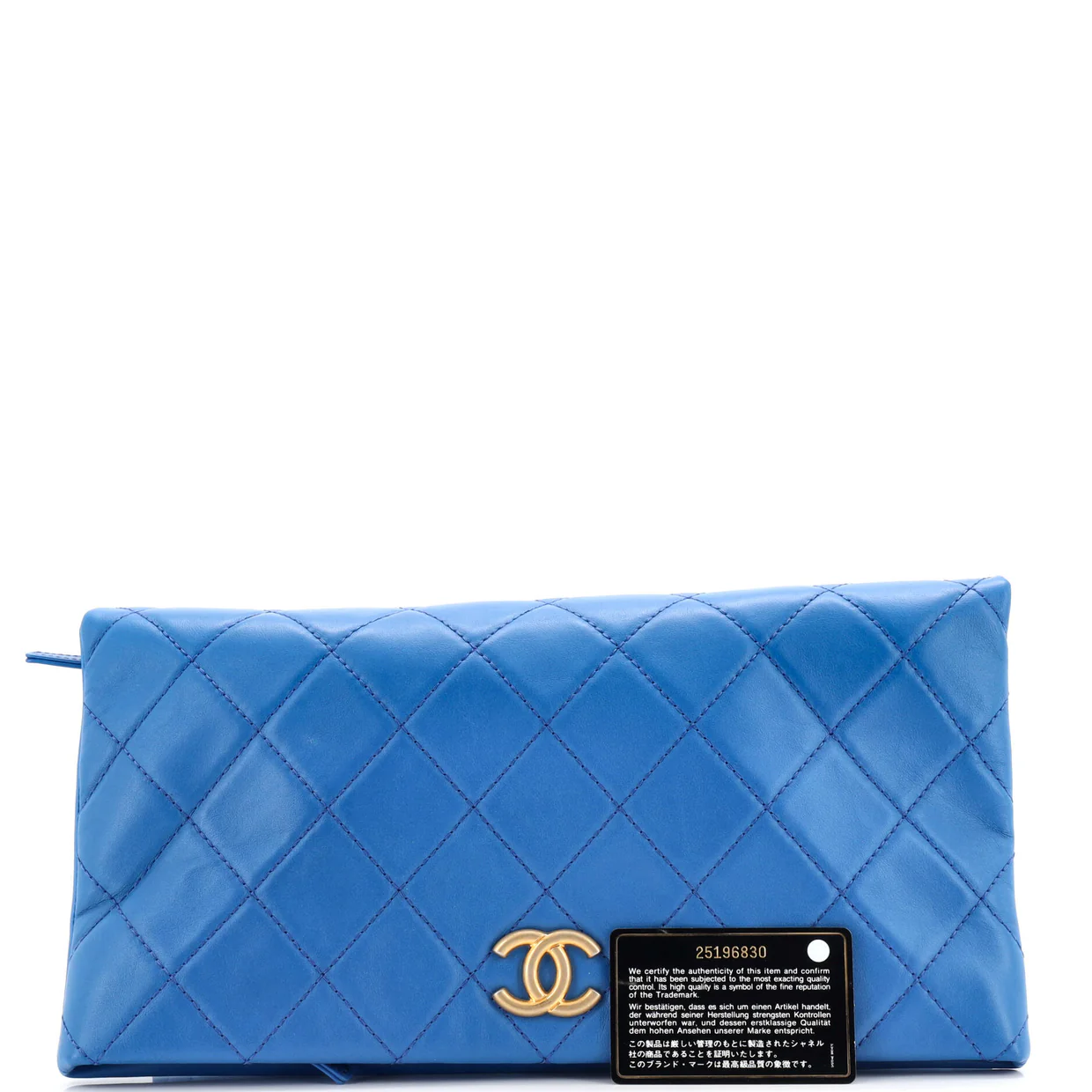CC Foldover Clutch Quilted Lambskin Large - Deep Luxury