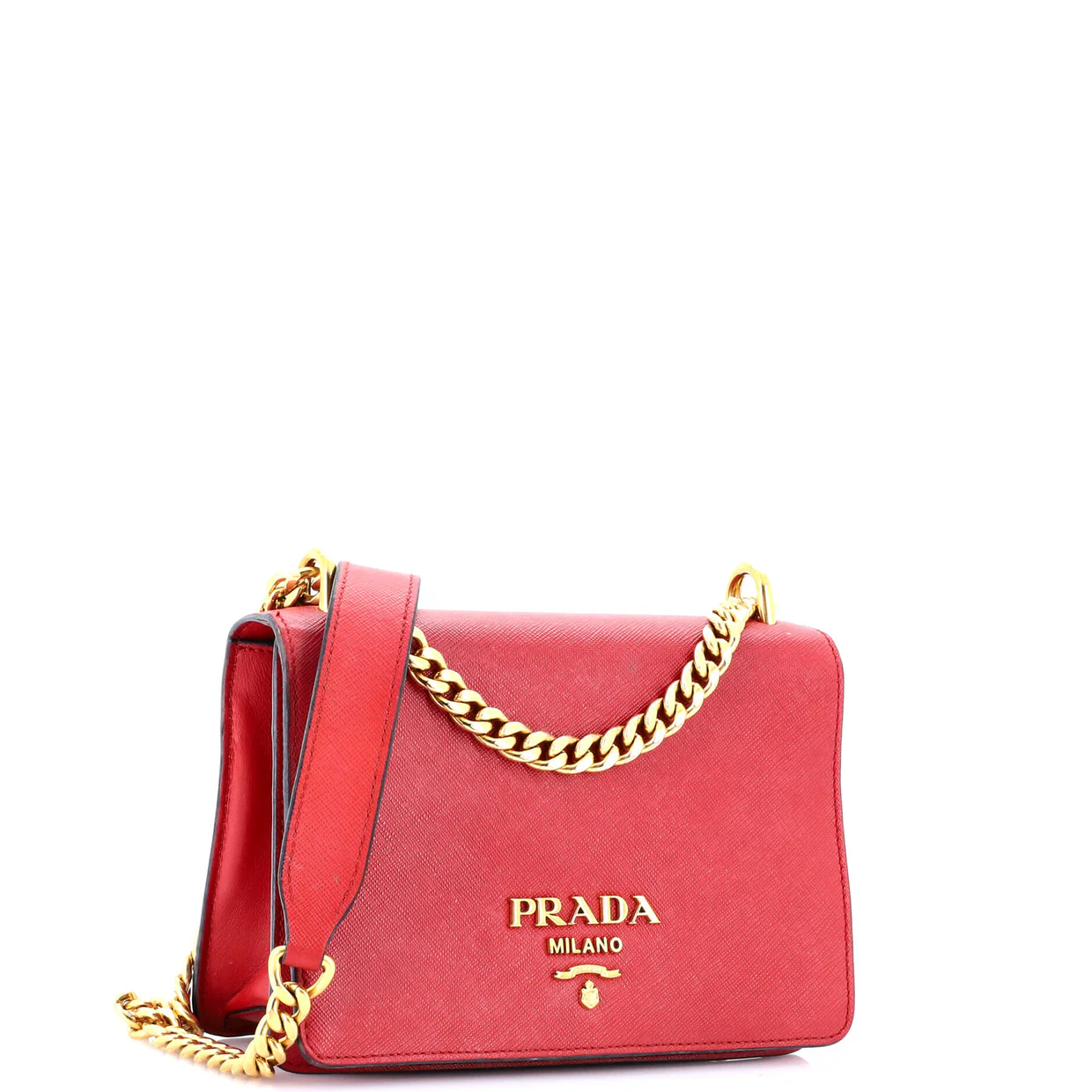 Chain Flap Crossbody Bag Saffiano Leather Mini - Deep Luxury