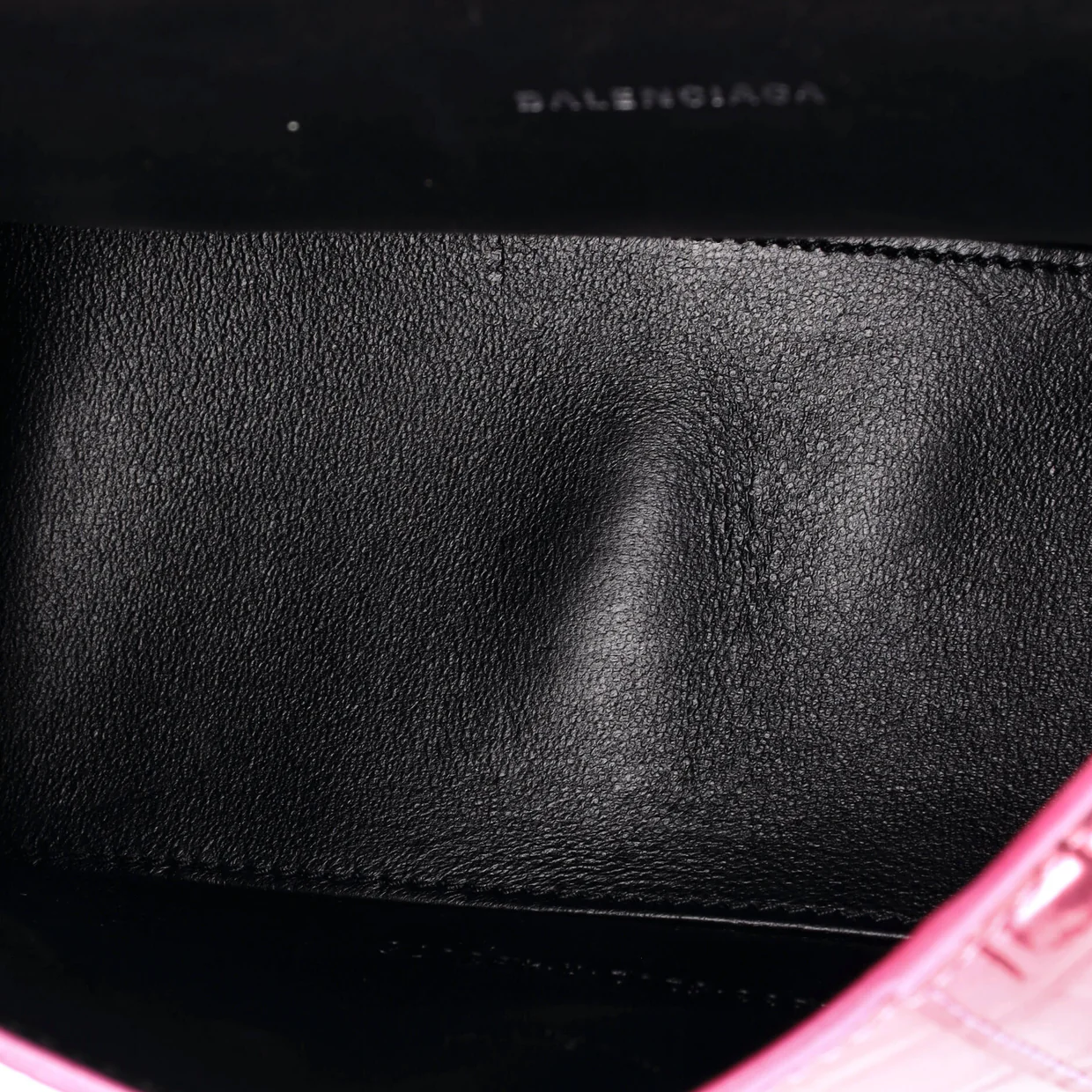 Hourglass Top Handle Bag Crocodile Embossed Leather XS - Deep Luxury