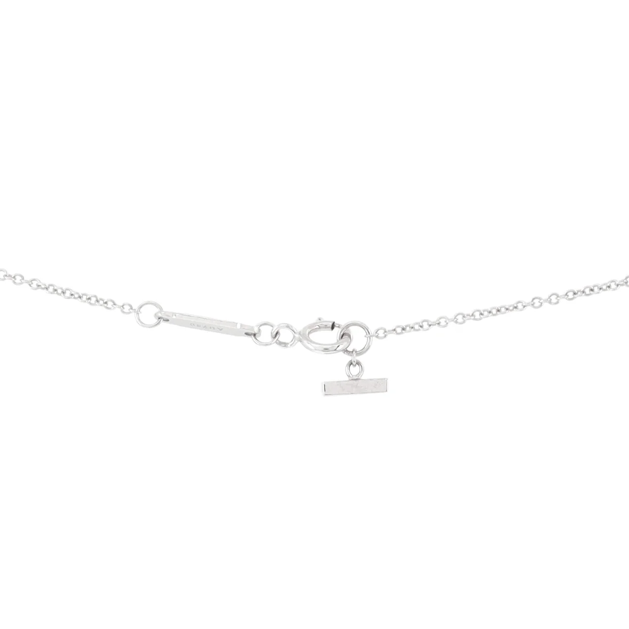T Smile Pendant Necklace 18K White Gold with Diamonds Large - Deep Luxury