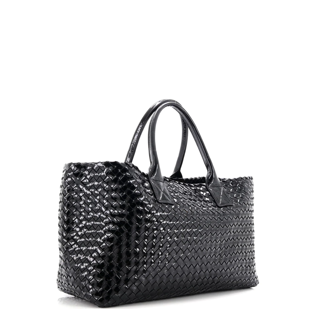 Cabat Tote Intrecciato Patent Large - Deep Luxury