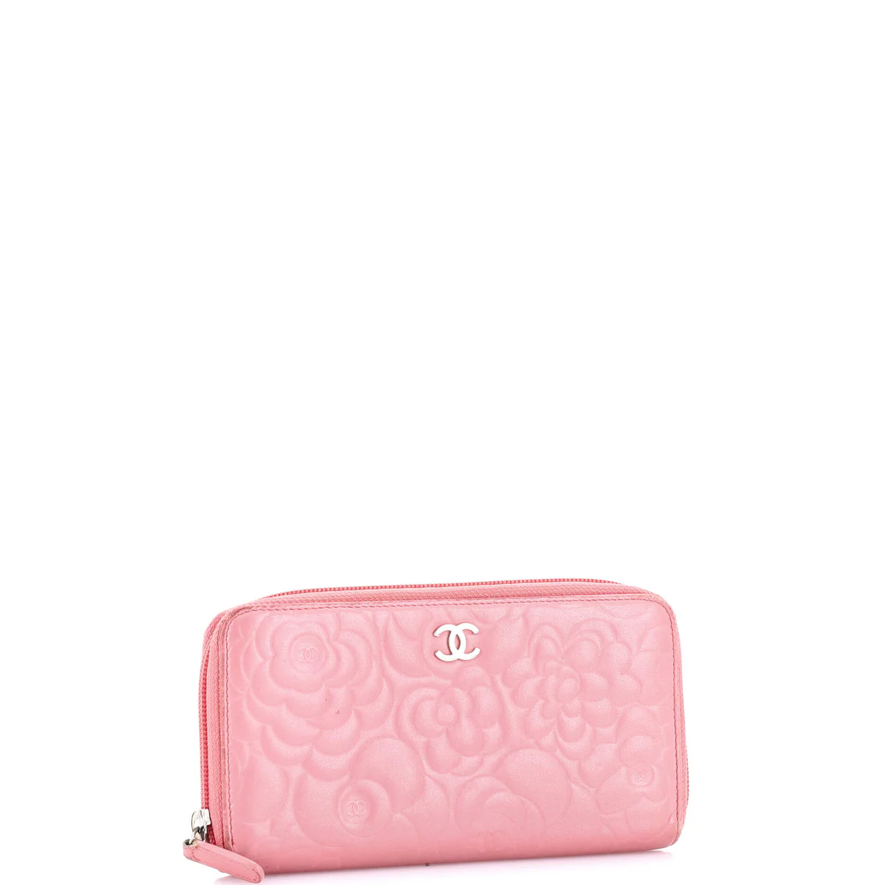 Zip Around Wallet Camellia Lambskin - Deep Luxury