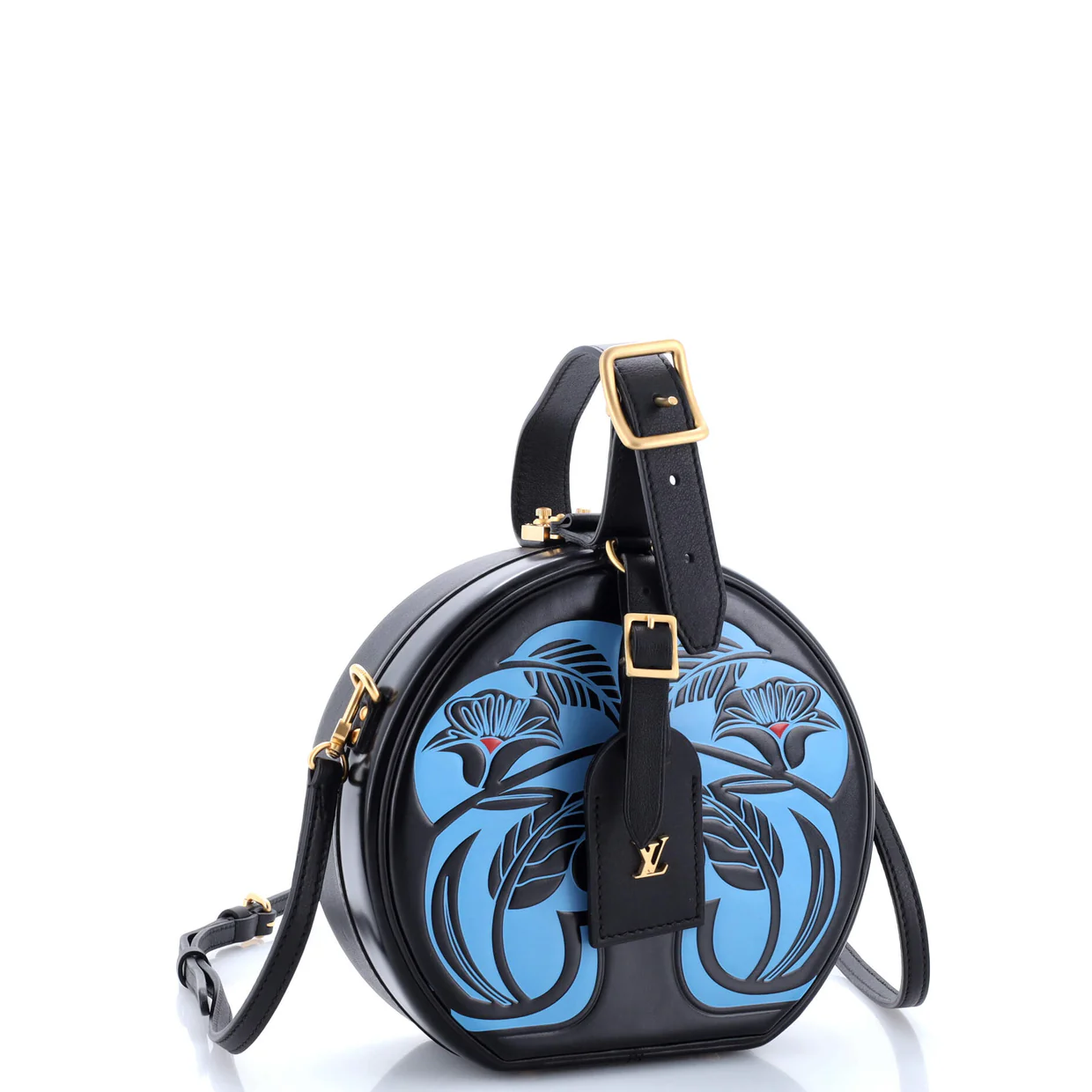 Petite Boite Chapeau Bag Anachro Bleu Printed Calfskin - Deep Luxury