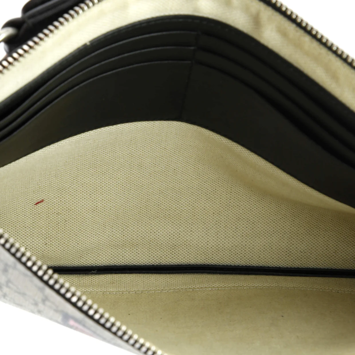 Zipped Pouch Angry Cat GG Coated Canvas Large - Deep Luxury
