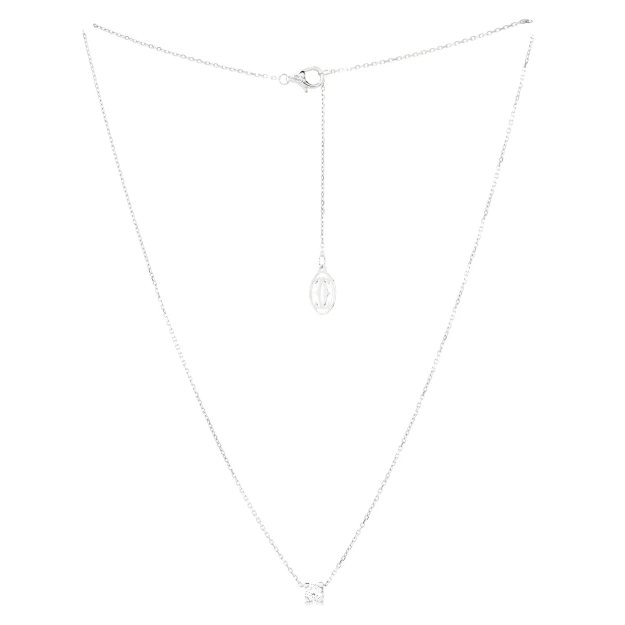 C de Cartier Necklace 18K White Gold and Diamond 0.23CT - Deep Luxury