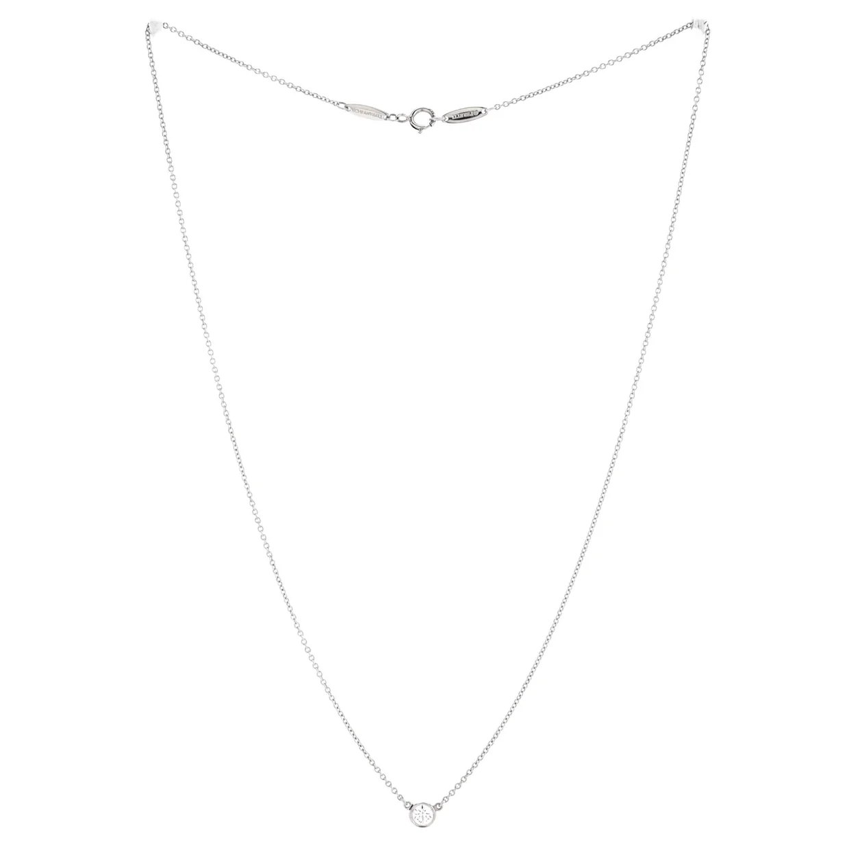 Elsa Peretti Diamonds By The Yard Pendant Necklace Platinum with Diamond 0.20-0.29CT - Deep Luxury