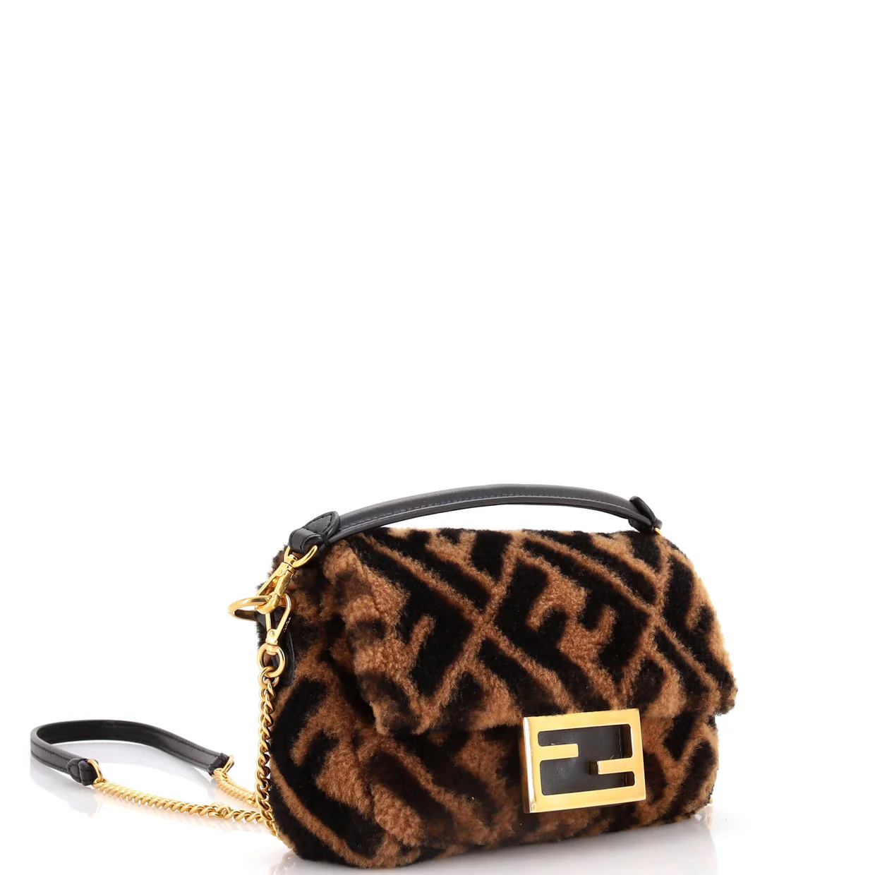 Baguette NM Bag Zucca Shearling Mini - Deep Luxury