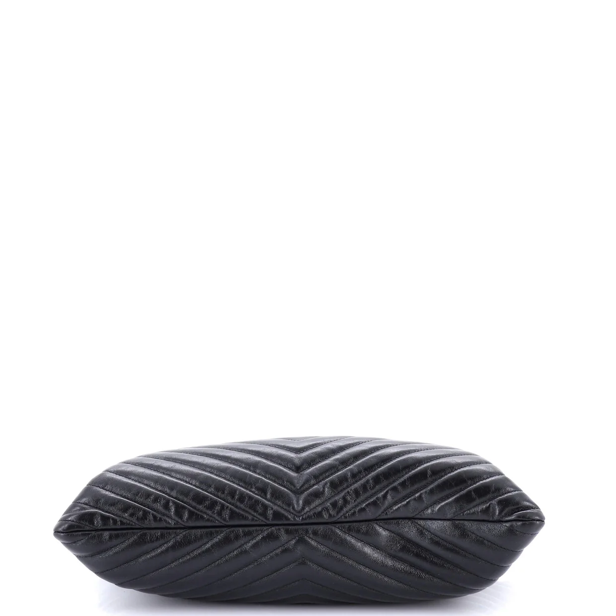 Classic Monogram Wristlet Pouch Matelasse Chevron Leather Large - Deep Luxury