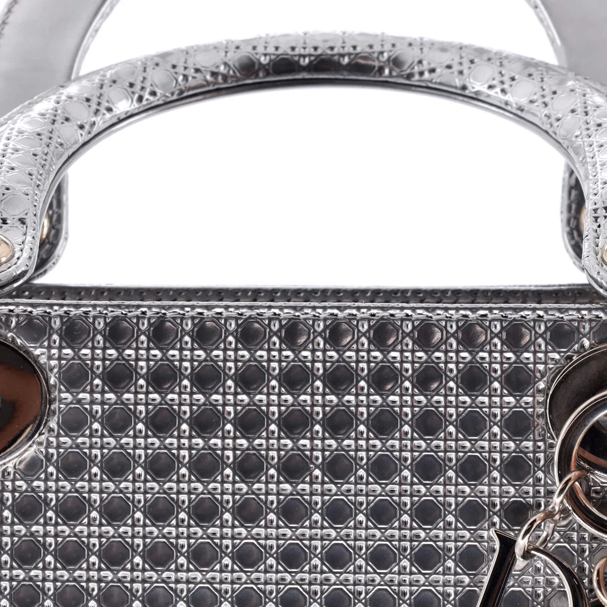 Lady Dior Bag Micro Cannage Metallic Calfskin Medium - Deep Luxury