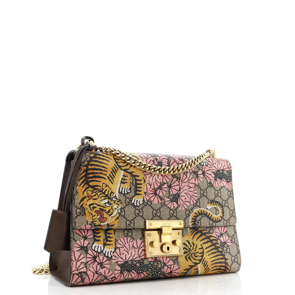 Padlock Shoulder Bag Bengal Print GG Coated Canvas Medium - Deep Luxury
