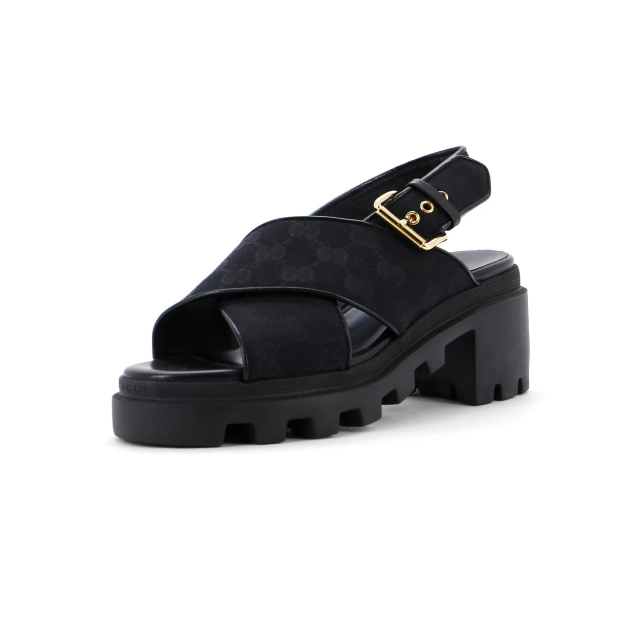 Women's Lug Sole Platform Slingback Sandals GG Canvas - Deep Luxury